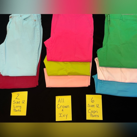 crown & ivy Pants - 8 Pairs of Crown and Ivy Pants and Capris